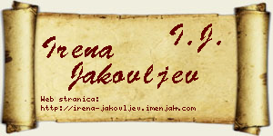 Irena Jakovljev vizit kartica